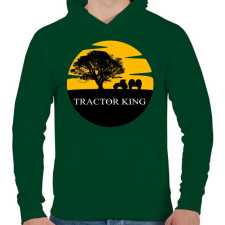 PRINTFASHION TRACTOR KING - Férfi kapucnis pulóver - Sötétzöld férfi pulóver, kardigán