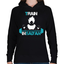 PRINTFASHION Train In Saiyan - Női kapucnis pulóver - Fekete női pulóver, kardigán