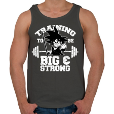 PRINTFASHION Trainging to be be and strong - Férfi atléta - Sötétszürke atléta, trikó