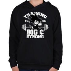 PRINTFASHION Trainging to be be and strong - Gyerek kapucnis pulóver - Fekete