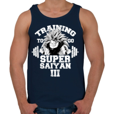 PRINTFASHION Training to go super saiyan - Férfi atléta - Sötétkék