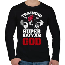 PRINTFASHION Training to go super saiyan GOD - Férfi hosszú ujjú póló - Fekete férfi póló
