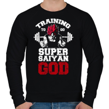 PRINTFASHION Training to go super saiyan GOD - Férfi pulóver - Fekete férfi pulóver, kardigán