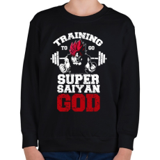 PRINTFASHION Training to go super saiyan GOD - Gyerek pulóver - Fekete
