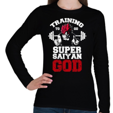 PRINTFASHION Training to go super saiyan GOD - Női hosszú ujjú póló - Fekete