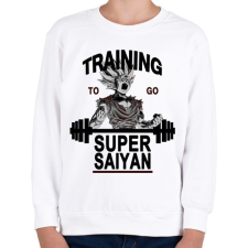 PRINTFASHION Training To Go Super Saiyan - Gyerek pulóver - Fehér gyerek pulóver, kardigán