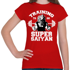 PRINTFASHION Training to go super saiyan - Női póló - Piros