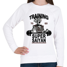 PRINTFASHION Training To Go Super Saiyan - Női pulóver - Fehér