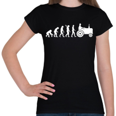 PRINTFASHION Traktor evolúció - Női póló - Fekete
