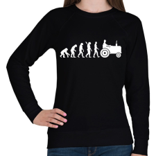PRINTFASHION Traktor evolúció - Női pulóver - Fekete női pulóver, kardigán