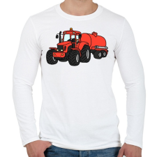 PRINTFASHION Traktor - Férfi hosszú ujjú póló - Fehér férfi póló