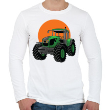 PRINTFASHION Traktor - Férfi hosszú ujjú póló - Fehér férfi póló