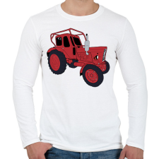 PRINTFASHION Traktor  - Férfi hosszú ujjú póló - Fehér férfi póló