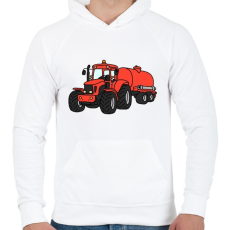 PRINTFASHION Traktor  - Férfi kapucnis pulóver - Fehér
