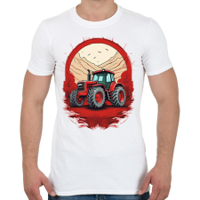 PRINTFASHION Traktor - Férfi póló - Fehér férfi póló