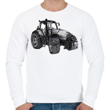 PRINTFASHION traktor - Férfi pulóver - Fehér férfi pulóver, kardigán