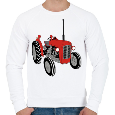 PRINTFASHION Traktor  - Férfi pulóver - Fehér