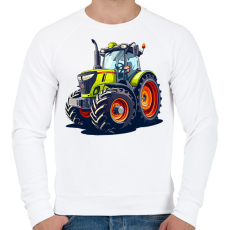 PRINTFASHION Traktor  - Férfi pulóver - Fehér