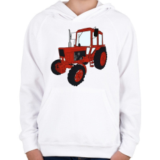 PRINTFASHION Traktor - Gyerek kapucnis pulóver - Fehér