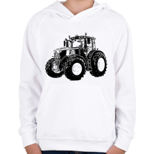 PRINTFASHION traktor - Gyerek kapucnis pulóver - Fehér gyerek pulóver, kardigán