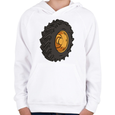 PRINTFASHION Traktor kerék - Gyerek kapucnis pulóver - Fehér gyerek pulóver, kardigán