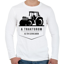 PRINTFASHION Traktor love - Férfi hosszú ujjú póló - Fehér férfi póló