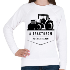 PRINTFASHION Traktor love - Női pulóver - Fehér női pulóver, kardigán