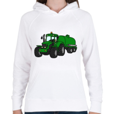 PRINTFASHION Traktor  - Női kapucnis pulóver - Fehér női pulóver, kardigán