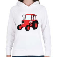PRINTFASHION Traktor - Női kapucnis pulóver - Fehér női pulóver, kardigán