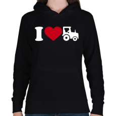 PRINTFASHION Traktor szerelem - Női kapucnis pulóver - Fekete