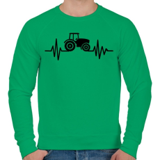 PRINTFASHION Traktor szívritmus - Férfi pulóver - Zöld