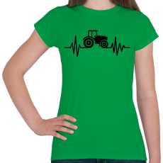 PRINTFASHION Traktor szívritmus - Női póló - Zöld