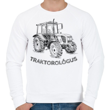 PRINTFASHION Traktorológus - Férfi pulóver - Fehér férfi pulóver, kardigán