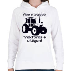 PRINTFASHION Traktoros Apa - Női kapucnis pulóver - Fehér