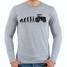 PRINTFASHION Traktoros evolúció - Férfi hosszú ujjú póló - Sport szürke férfi póló