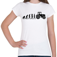 PRINTFASHION Traktoros evolúció - Női póló - Fehér