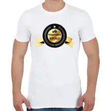 PRINTFASHION Traktoros király - Arany - Férfi póló - Fehér férfi póló