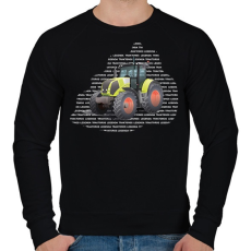 PRINTFASHION Traktoros legenda - Sárga traktor - Férfi pulóver - Fekete