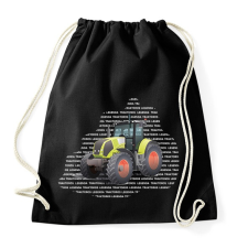 PRINTFASHION Traktoros legenda - Sárga traktor - Sportzsák, Tornazsák - Fekete tornazsák