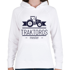 PRINTFASHION Traktoros mester - Női kapucnis pulóver - Fehér