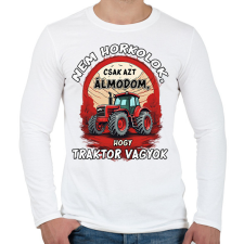 PRINTFASHION Traktoros minta - Férfi hosszú ujjú póló - Fehér férfi póló