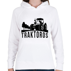 PRINTFASHION Traktoros - Női kapucnis pulóver - Fehér