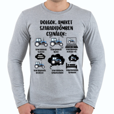 PRINTFASHION Traktoros szabadidő - Férfi hosszú ujjú póló - Sport szürke férfi póló