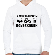 PRINTFASHION Traktoros szükségletek - Férfi kapucnis pulóver - Fehér férfi pulóver, kardigán