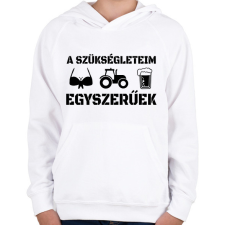 PRINTFASHION Traktoros szükségletek - Gyerek kapucnis pulóver - Fehér gyerek pulóver, kardigán