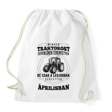 PRINTFASHION TRAKTOROS SZÜLINAP - Április - Sportzsák, Tornazsák - Fehér tornazsák