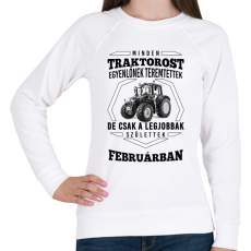 PRINTFASHION TRAKTOROS SZÜLINAP - Február - Női pulóver - Fehér