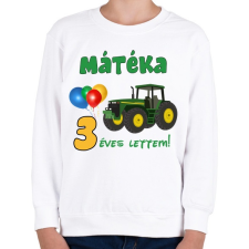 PRINTFASHION Traktoros szülinap - Gyerek pulóver - Fehér gyerek pulóver, kardigán