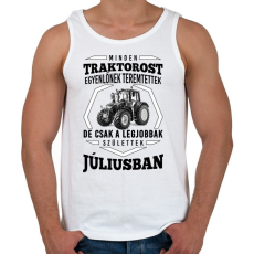 PRINTFASHION traktoros szülinap - július - Férfi atléta - Fehér