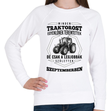 PRINTFASHION TRAKTOROS SZÜLINAP - Szeptember - Női pulóver - Fehér